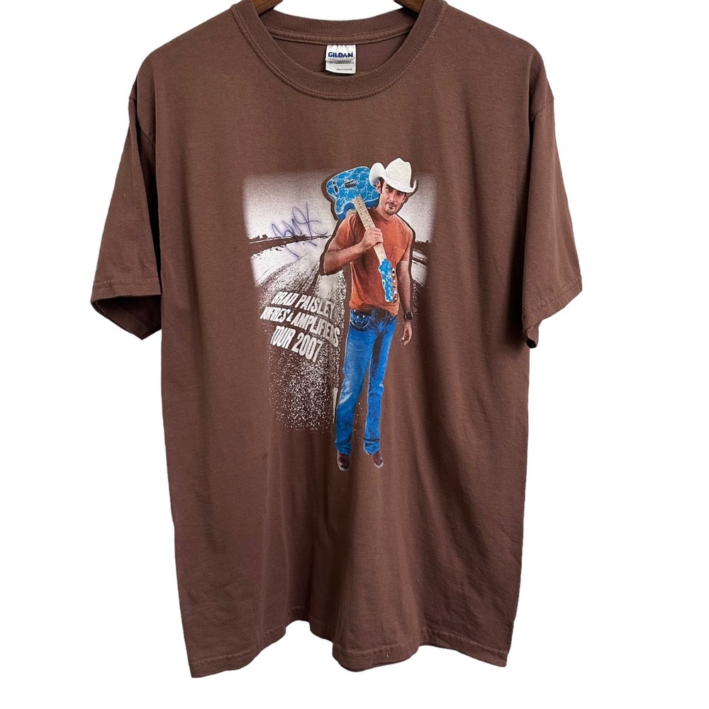 Brad Paisley Bonfires & Amplifiers 2007 Concert Tour T-Shirt Men’s Large Brown